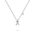 Solid 925 Sterling Silver Initial Crystal Personalised Alphabet Letter Necklace Silver